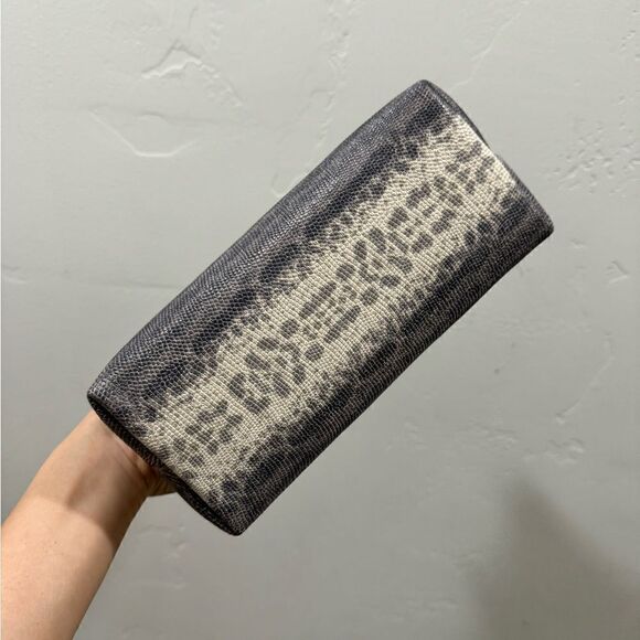 Handsewn Genuine Embossed Leather Double Kisslock Wristlet/ShoulderBag/Crossbody - Picture 14 of 16